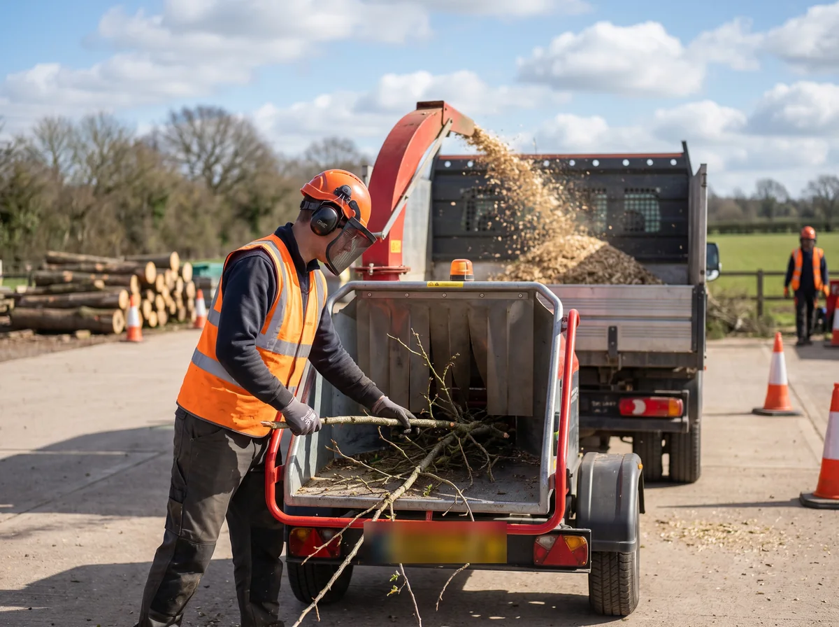 Brash going through the chipper and straight into the truck.
