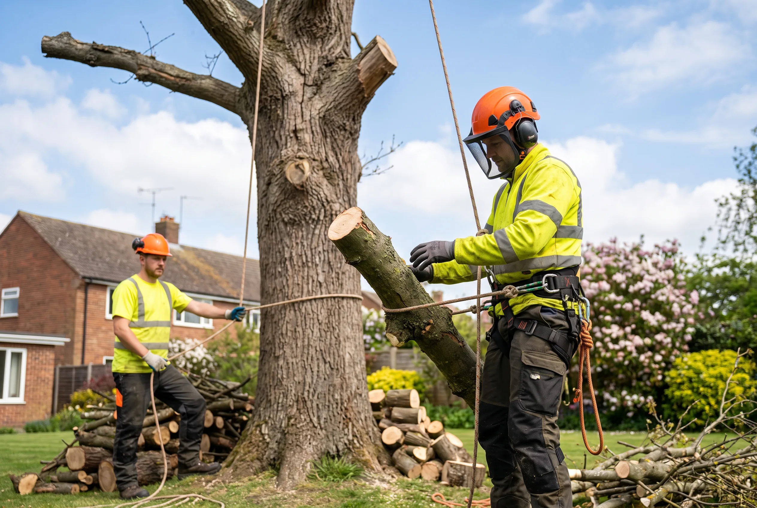 Tree Removal being carried out by a tree surgeon